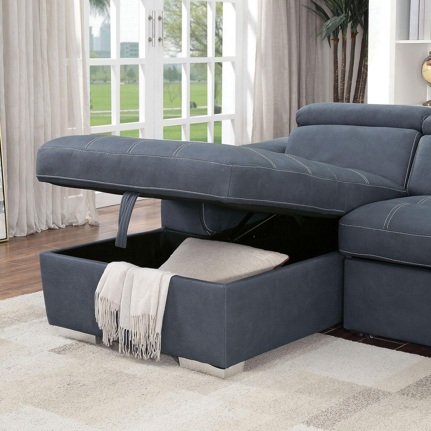 

    
Furniture of America PATTY CM6514BL Sectional Sofa Gray/Blue CM6514BL
