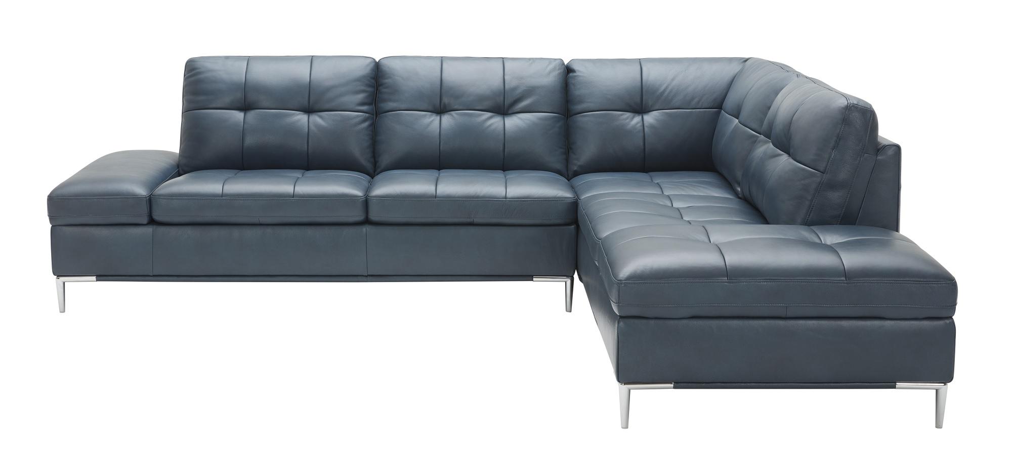 Contemporary Sectional Sofa Leonardo SKU 18995 in Blue Leather