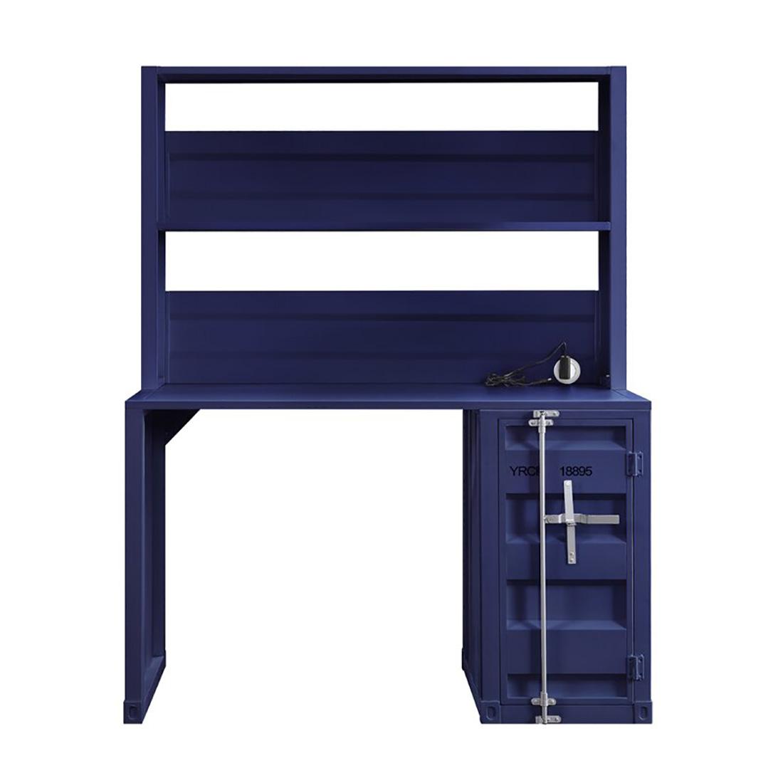 

    
Contemporary Blue Metal Cargo Desk & Hutch by Acme Cargo 37907
