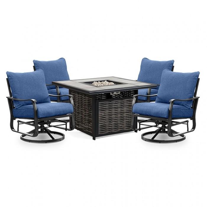 

    
Contemporary Blue Metal Outdoor Swivel Glider Arm Chair Set 2PCS Furniture of America Segovia GM-2039-2PK
