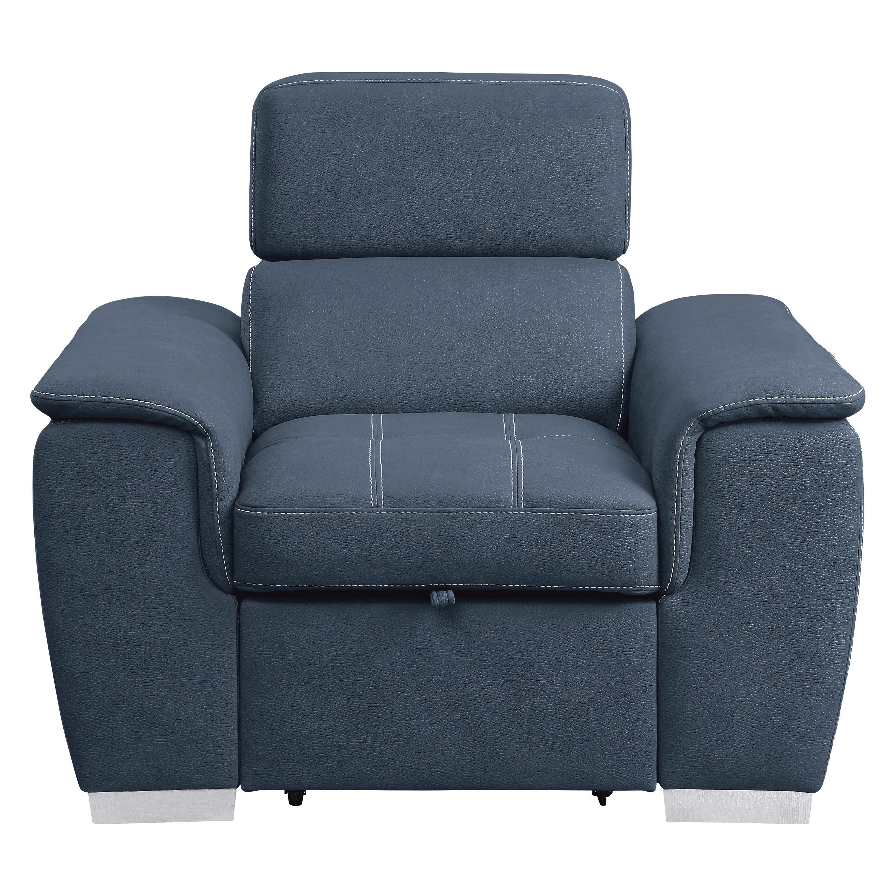 Contemporary Arm Chair 8228BU-1 Ferriday 8228BU-1 in Blue Microfiber