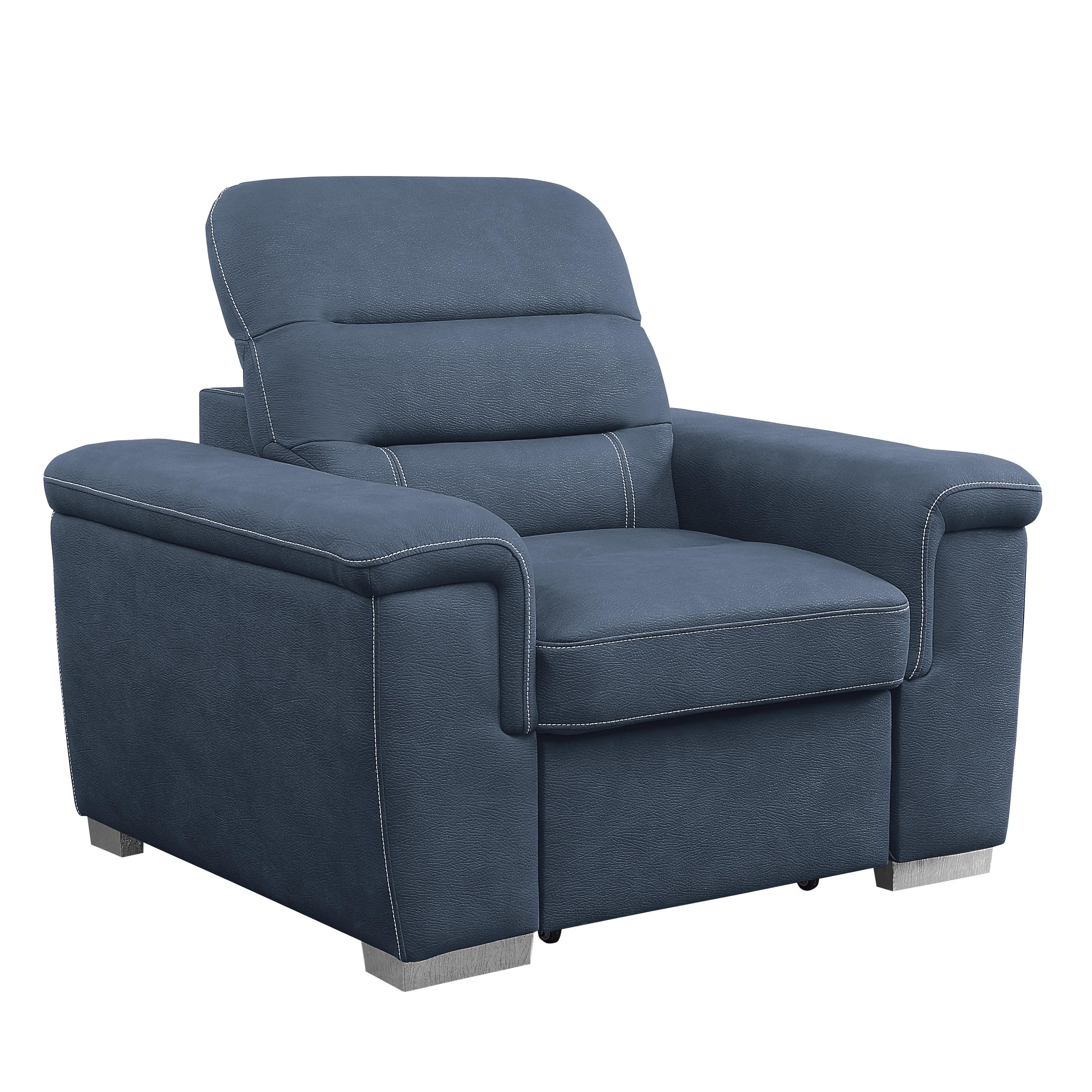 

    
Contemporary Blue Microfiber Arm Chair Homelegance 9808BUE-1 Alfio
