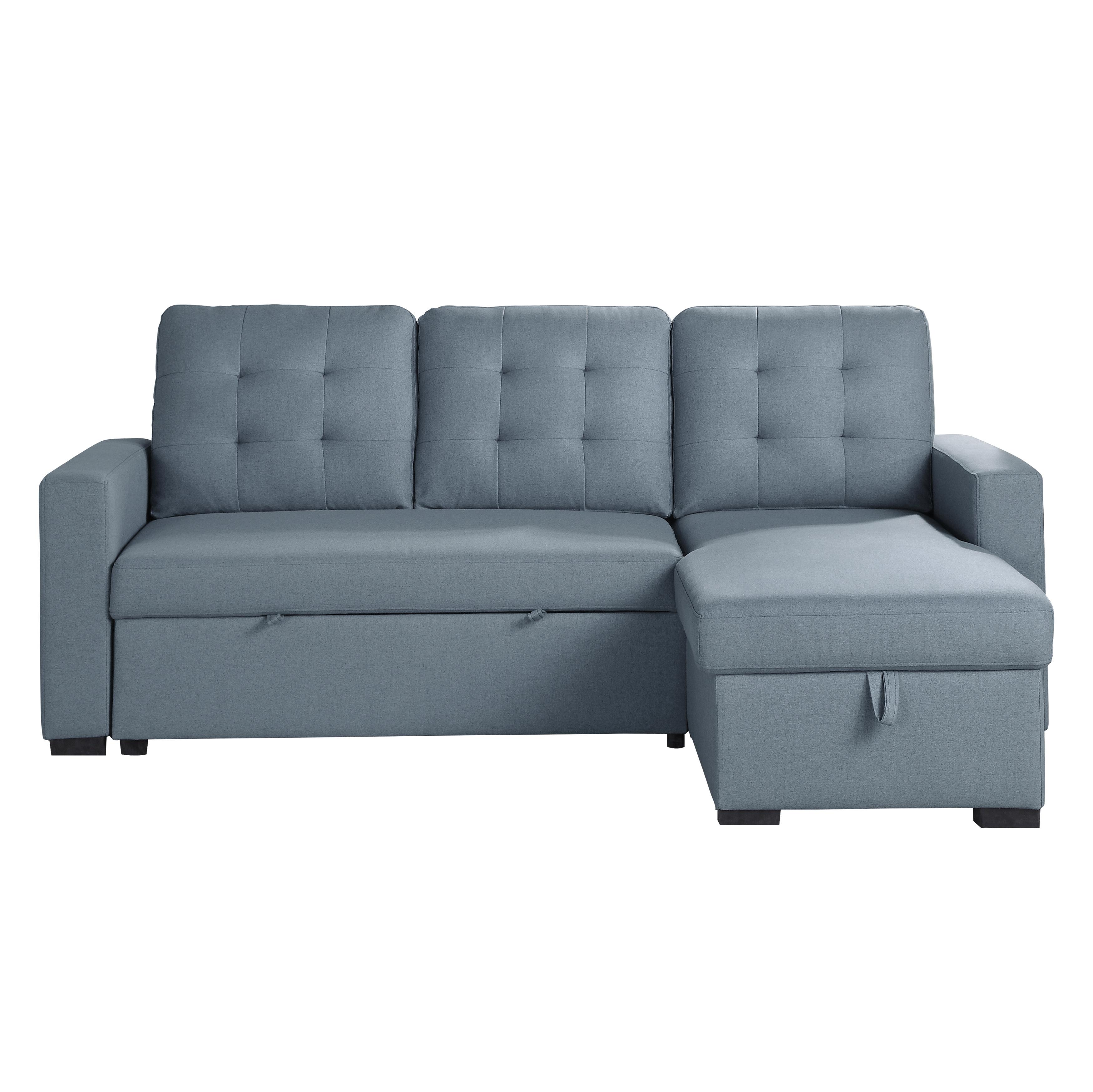 

    
Contemporary Blue Solid Wood Reversible 2-Piece Sectional Homelegance 9314BU*SC Cornish
