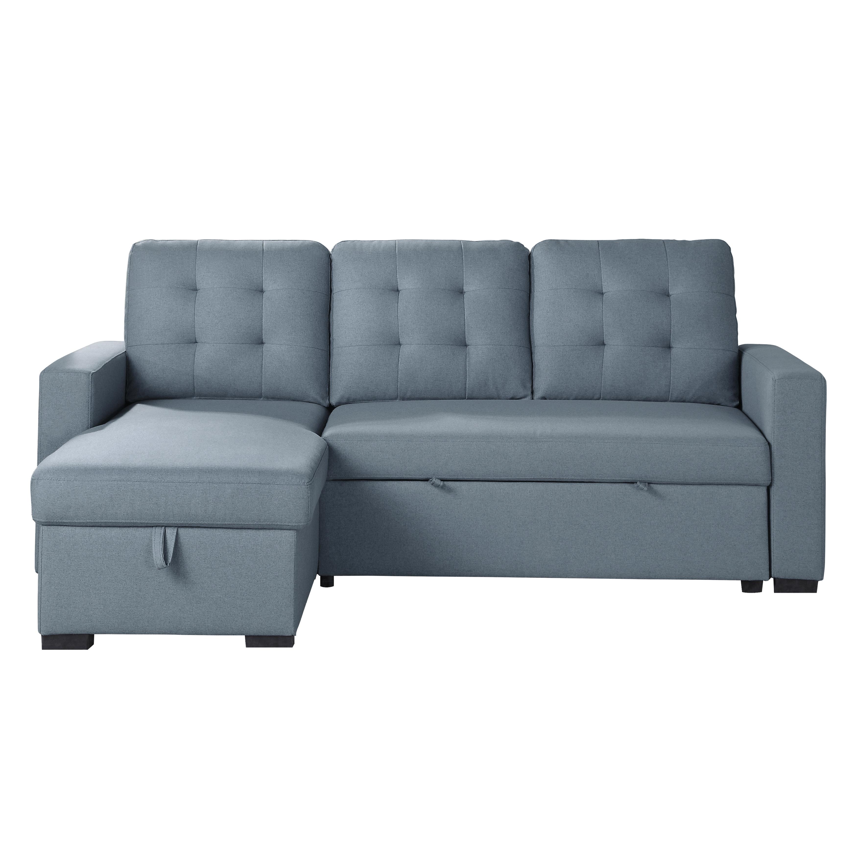 

    
Contemporary Blue Solid Wood Reversible 2-Piece Sectional Homelegance 9314BU*SC Cornish
