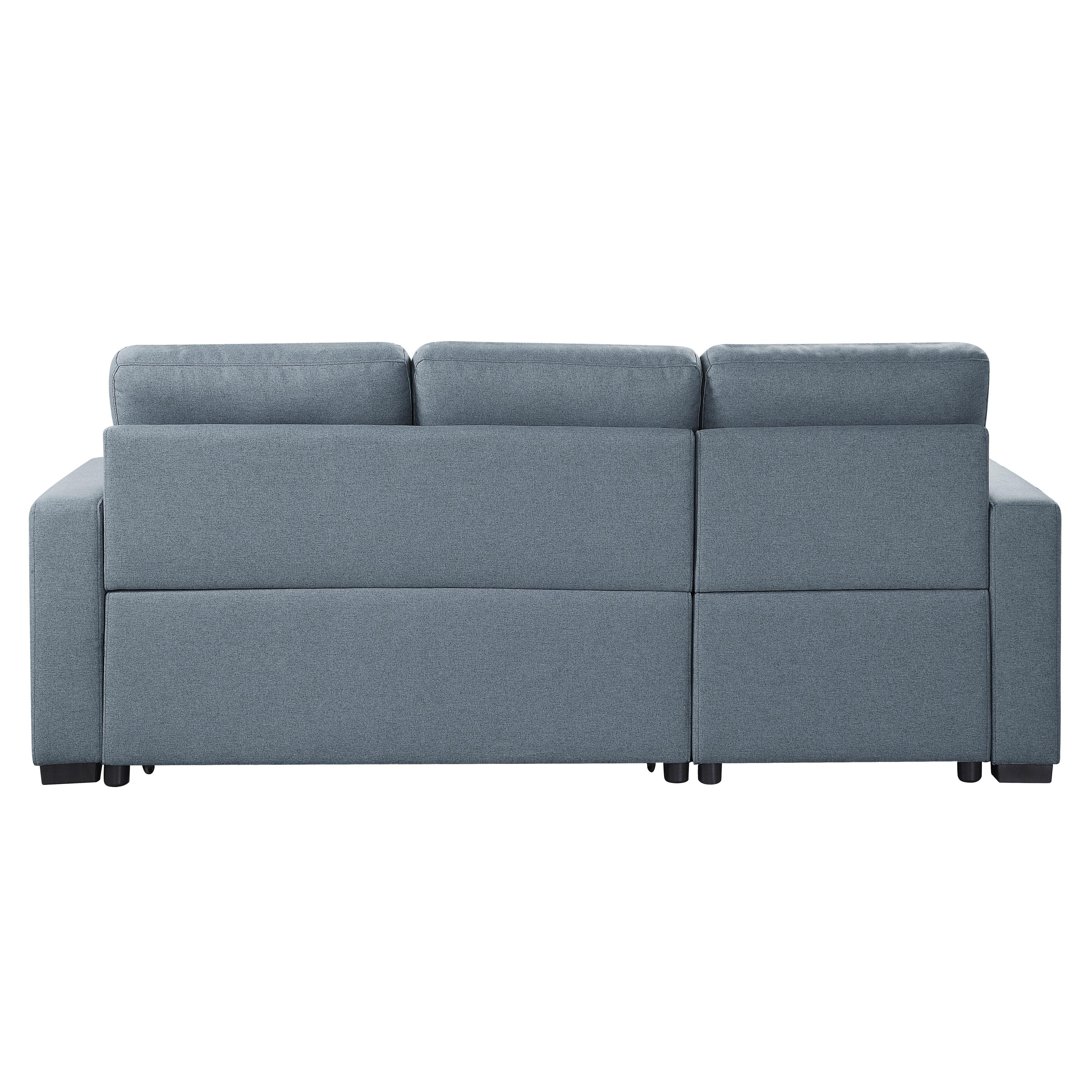 

    
 Photo  Contemporary Blue Solid Wood Reversible 2-Piece Sectional Homelegance 9314BU*SC Cornish

