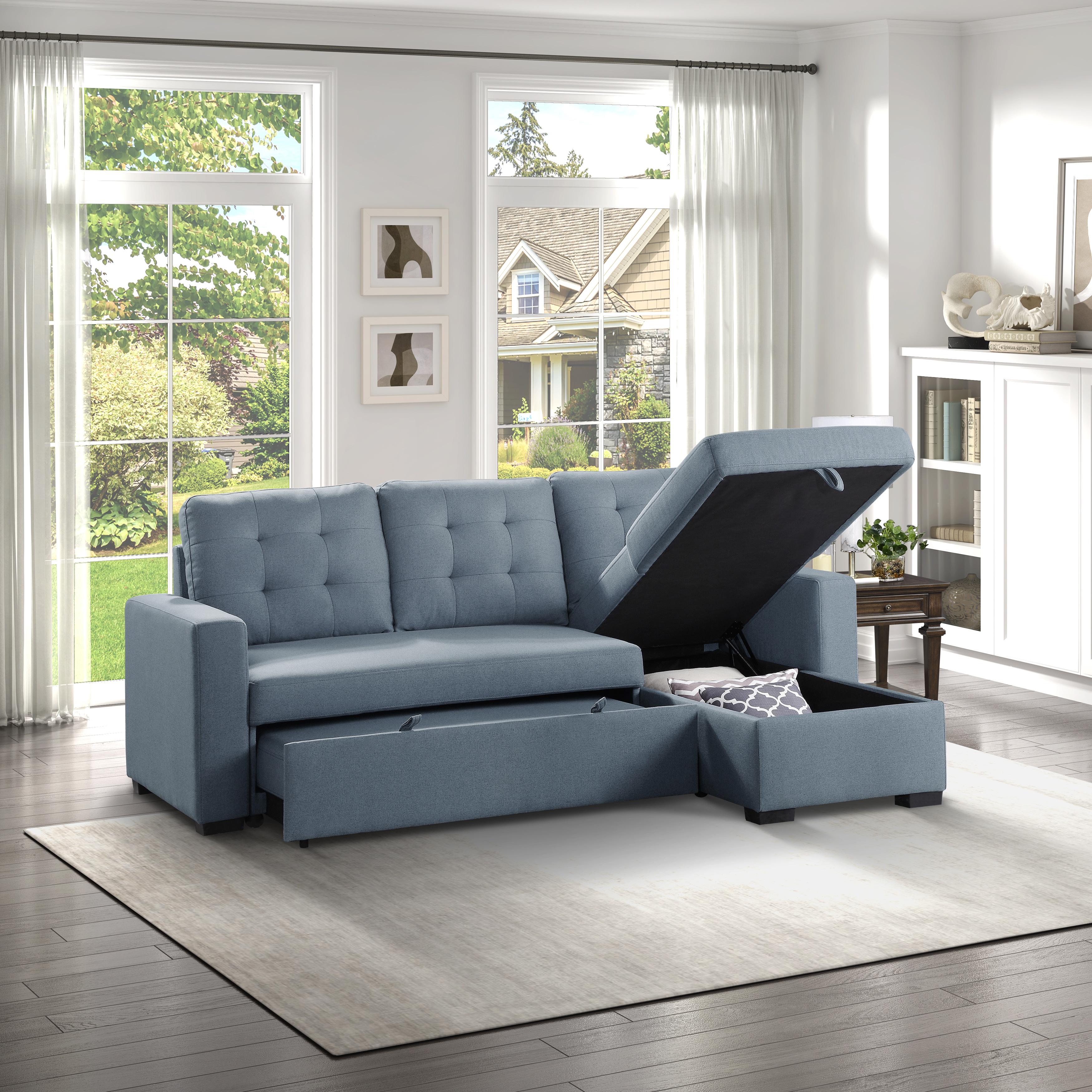 

                    
Buy Contemporary Blue Solid Wood Reversible 2-Piece Sectional Homelegance 9314BU*SC Cornish
