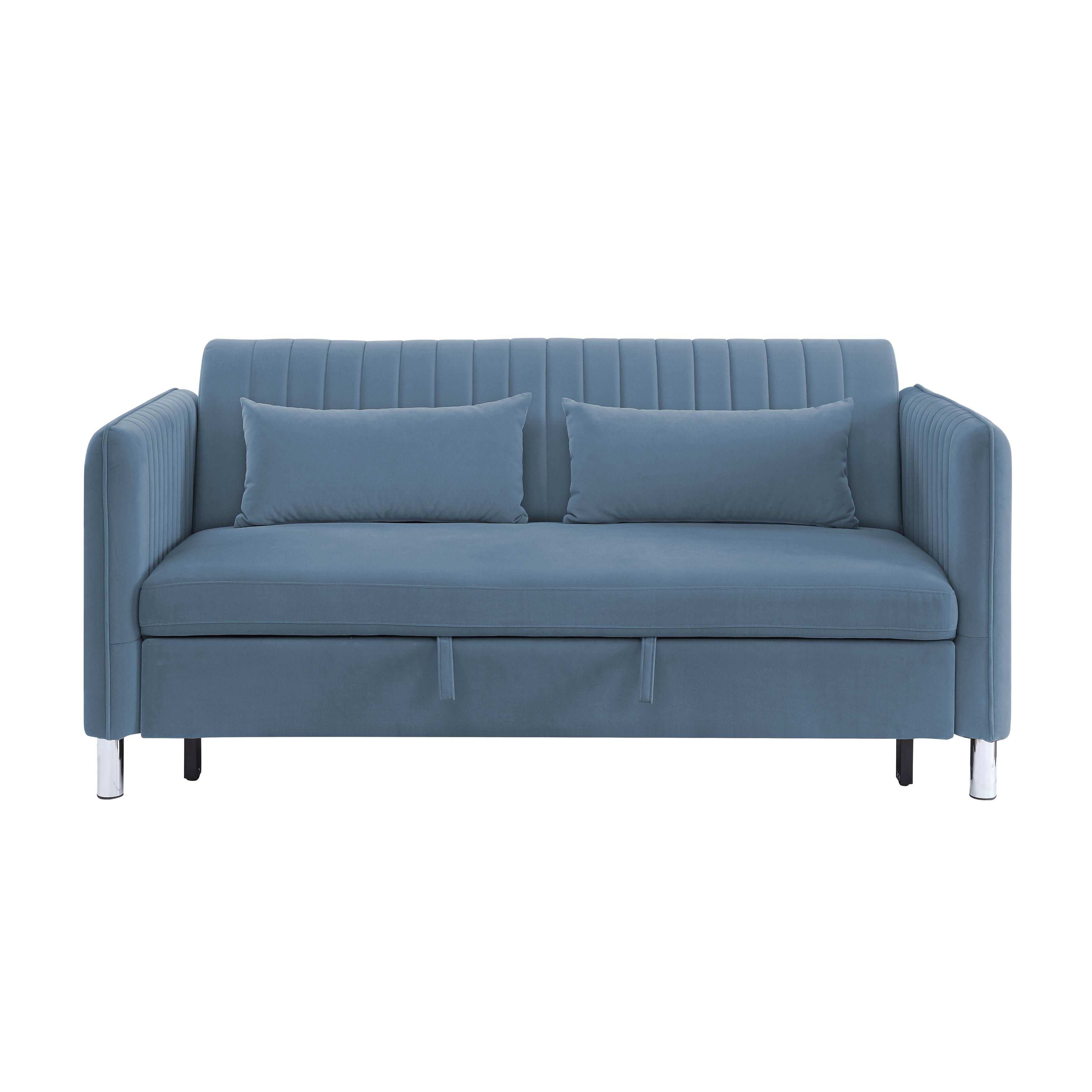 

    
Contemporary Blue Solid Wood Sofa Homelegance 9406NBU-3CL Greenway
