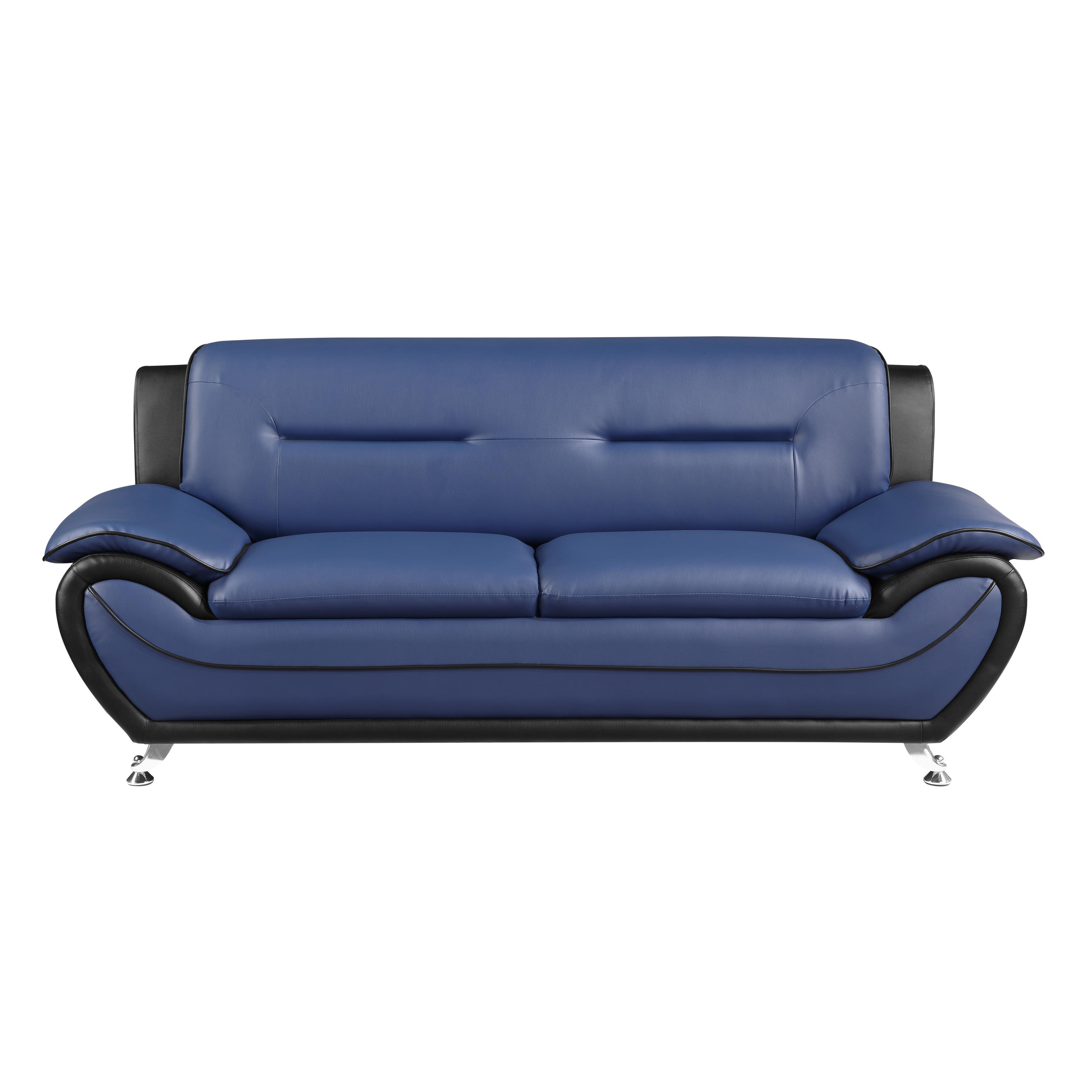 

    
Contemporary Blue Solid Wood Sofa Homelegance 9419BU-3 Matteo
