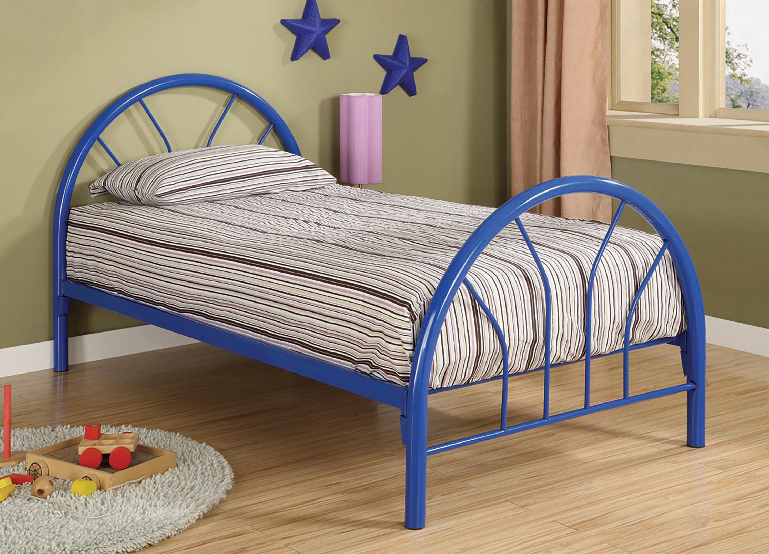

    
Contemporary Blue Steel Twin Bed Coaster 2389N Marjorie
