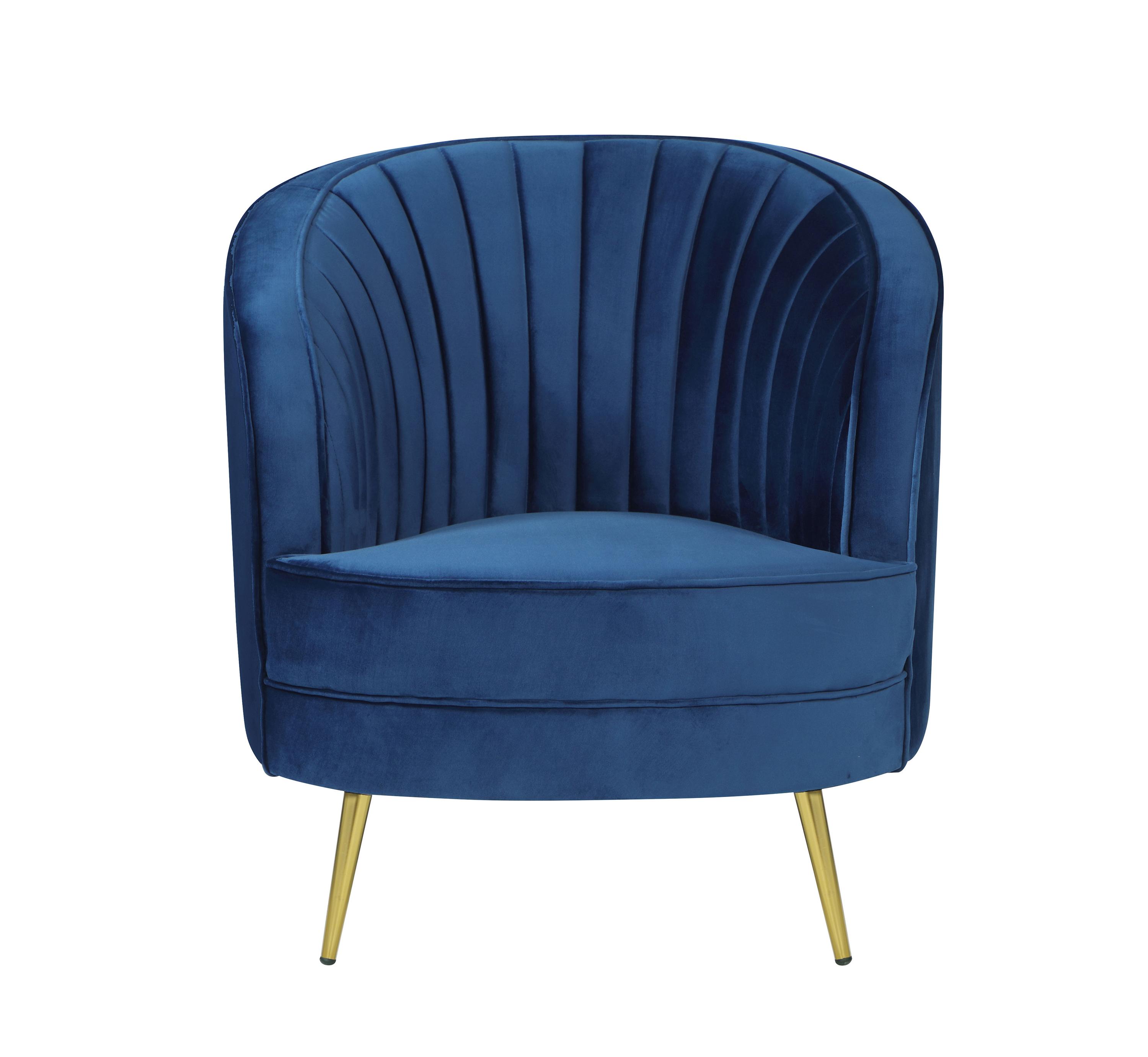 Contemporary Arm Chair 506863 Sophia 506863 in Blue Velvet