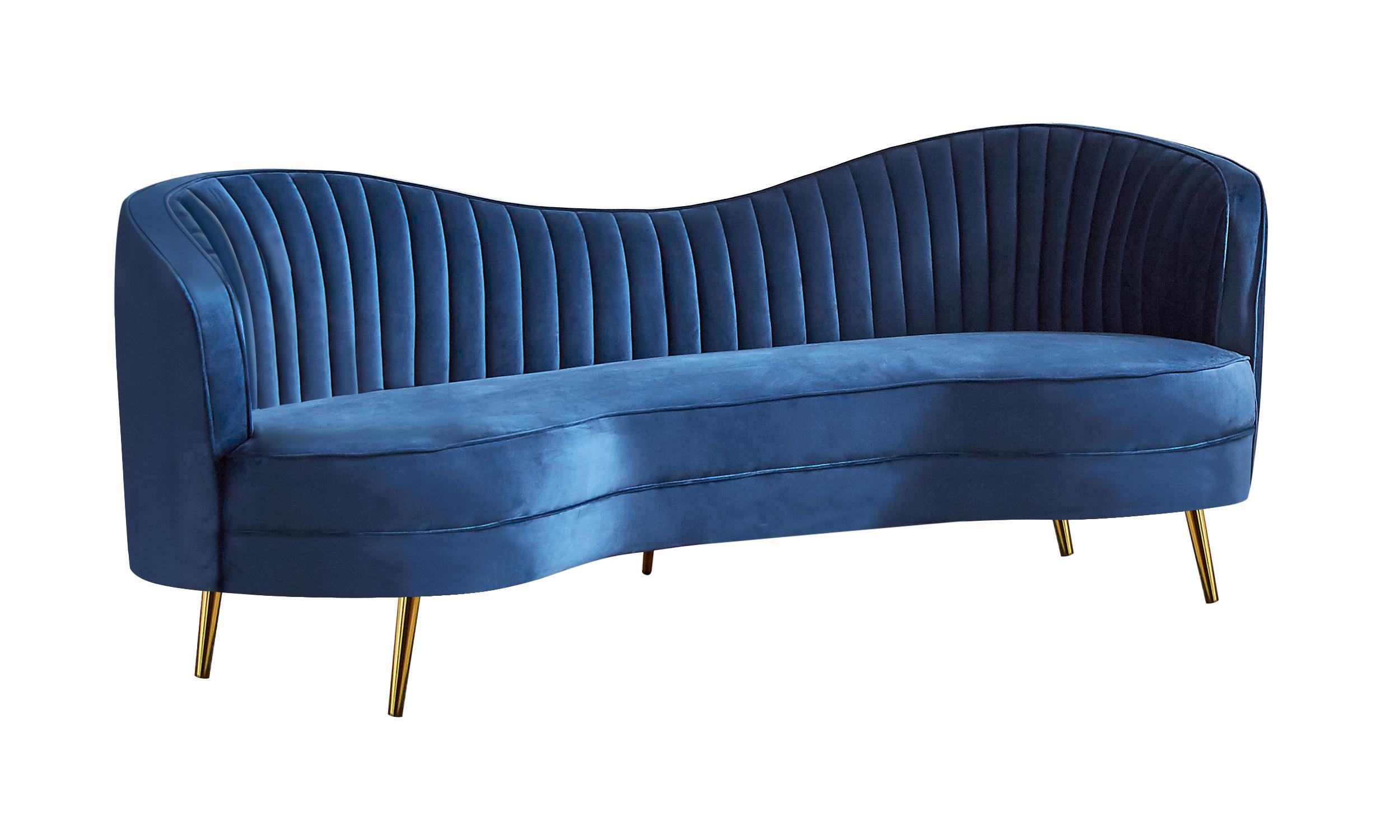 

    
Contemporary Blue Velvet Sofa Coaster 506861 Sophia
