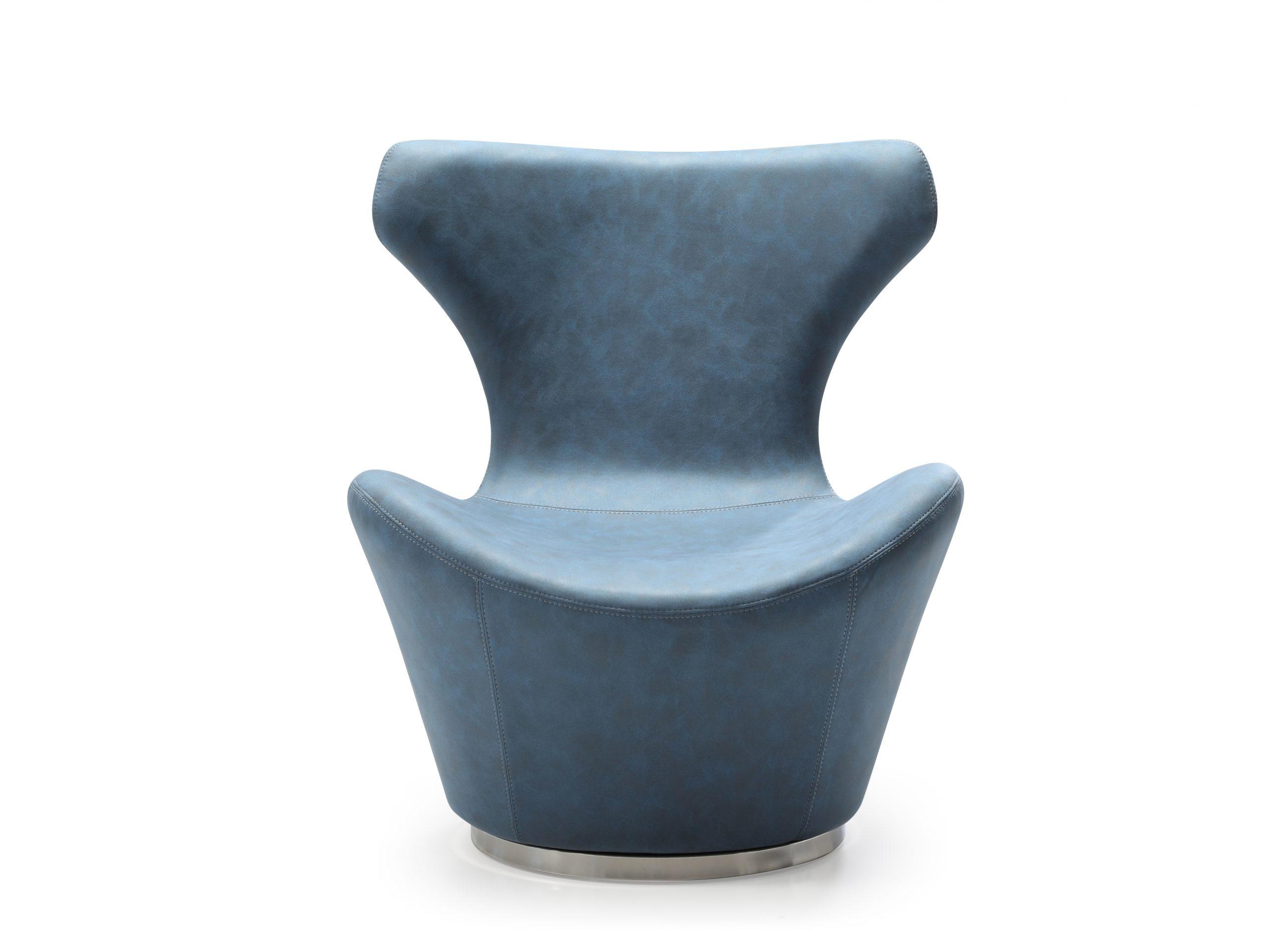 Contemporary Accent Chair CH1704F-BLU Easton CH1704F-BLU in Blue Fabric