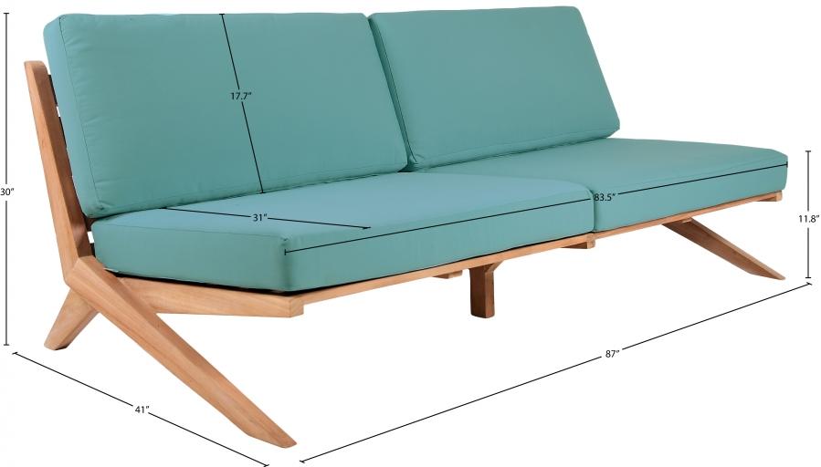 

    
 Shop  Contemporary Blue Wood Fabric Patio Sofa Set 2PCS Meridian Furniture Tahiti 351SeaBlue-S-2PCS
