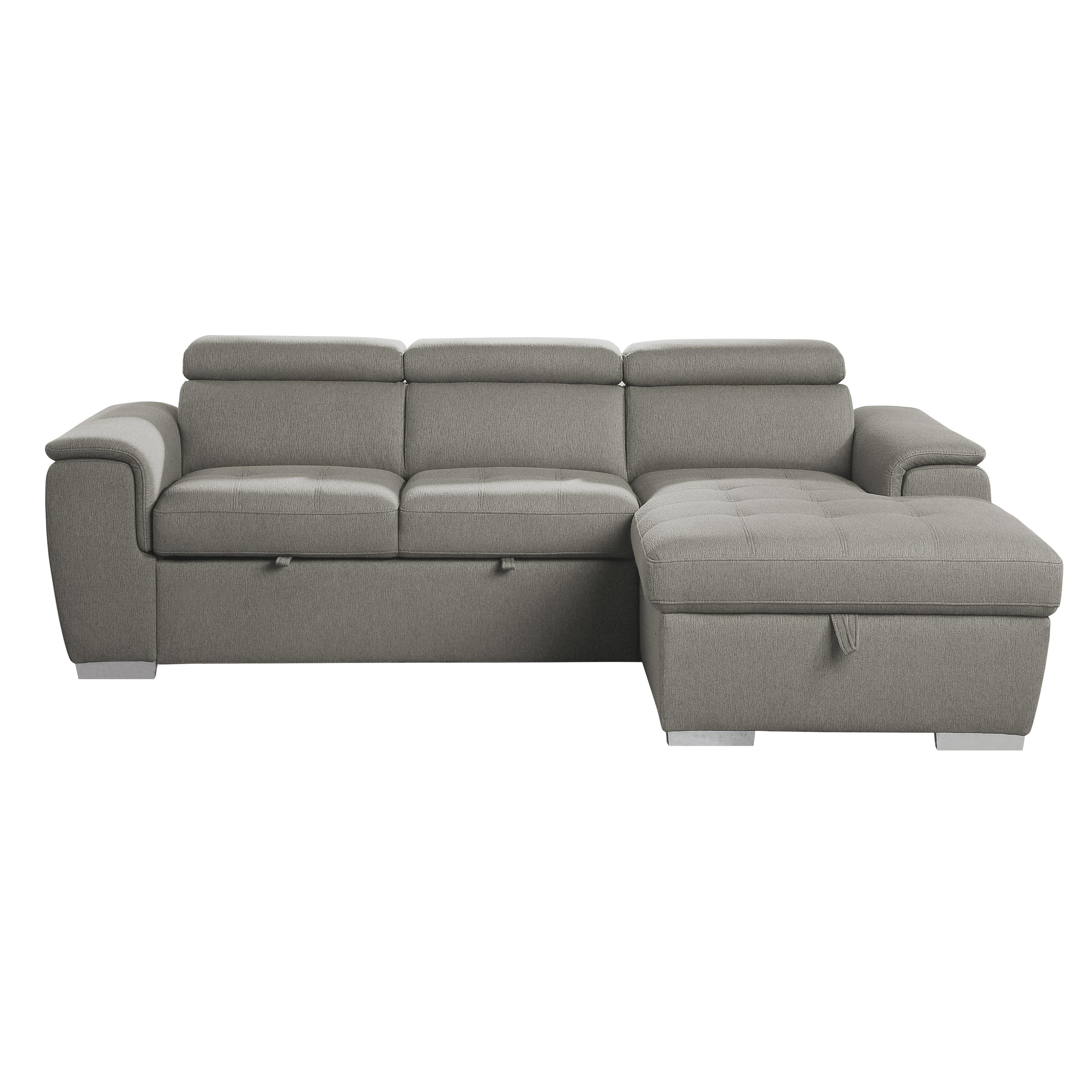 Contemporary Sectional 9355BR*22LRC Berel 9355BR*22LRC in Brown Chenille