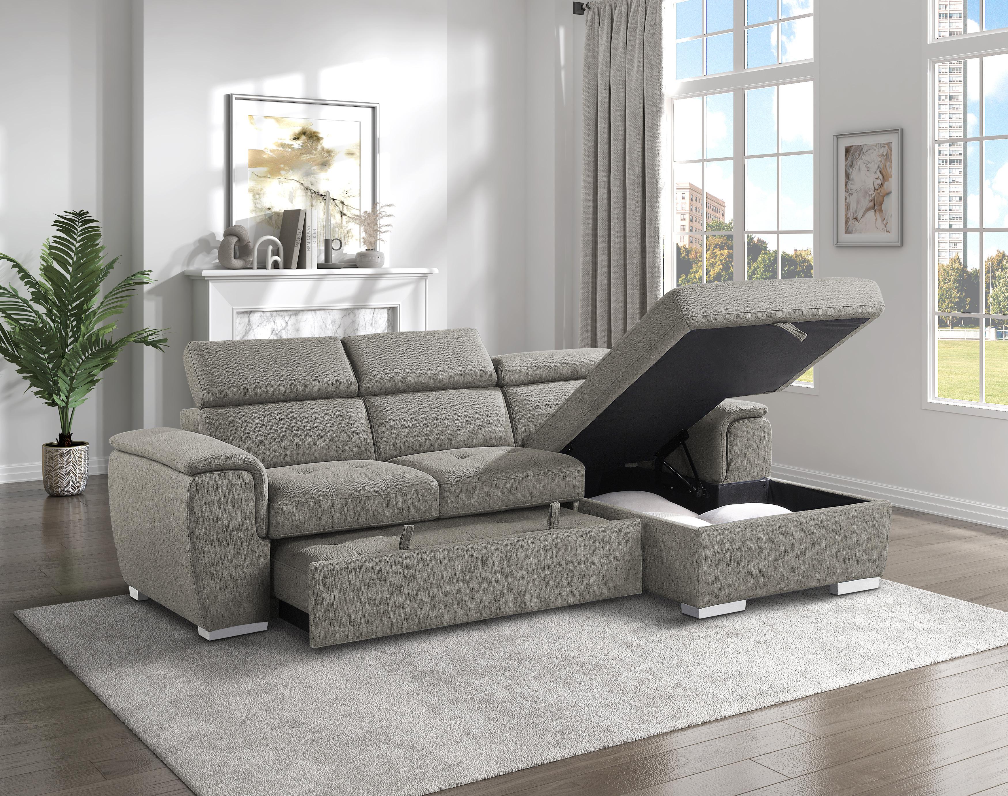 

                    
Buy Contemporary Brown Chenille 2-Piece Sectional Homelegance 9355BR*22LRC Berel
