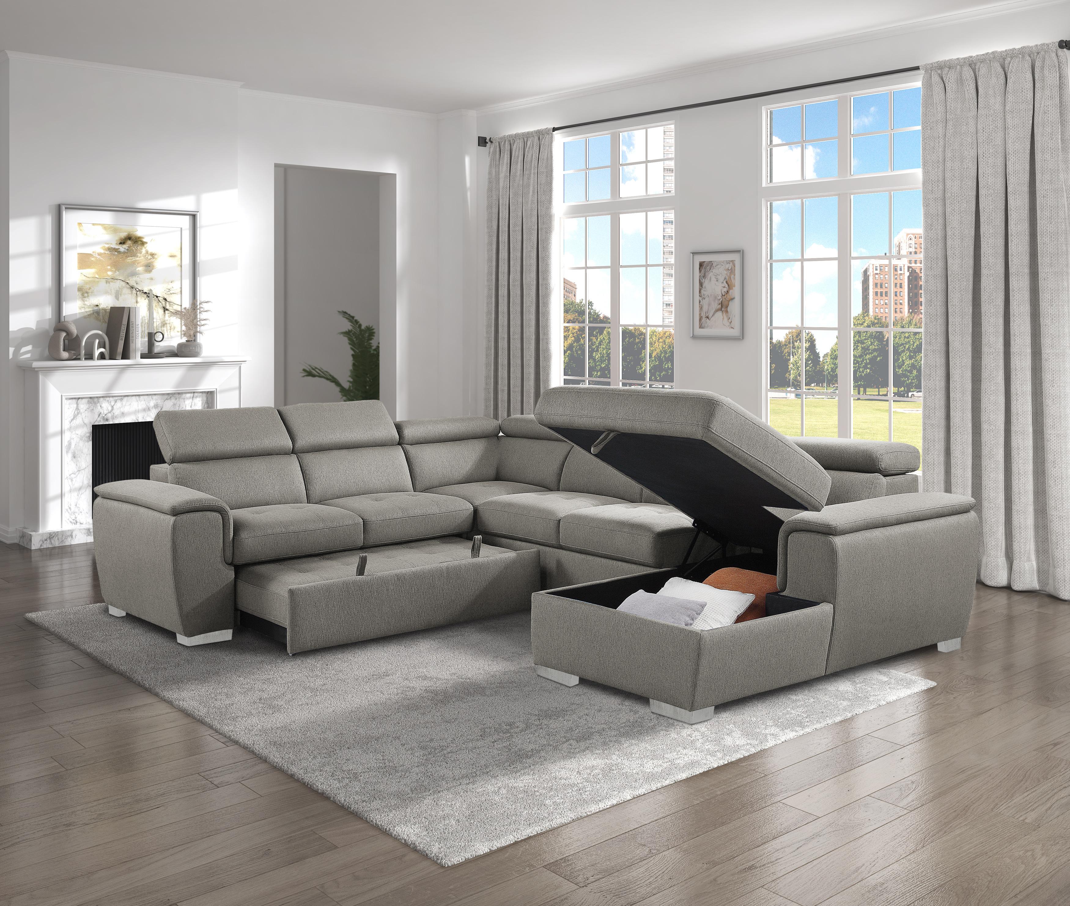 

    
9355BR*42LRC Contemporary Brown Chenille 4-Piece Sectional Homelegance 9355BR*42LRC Berel
