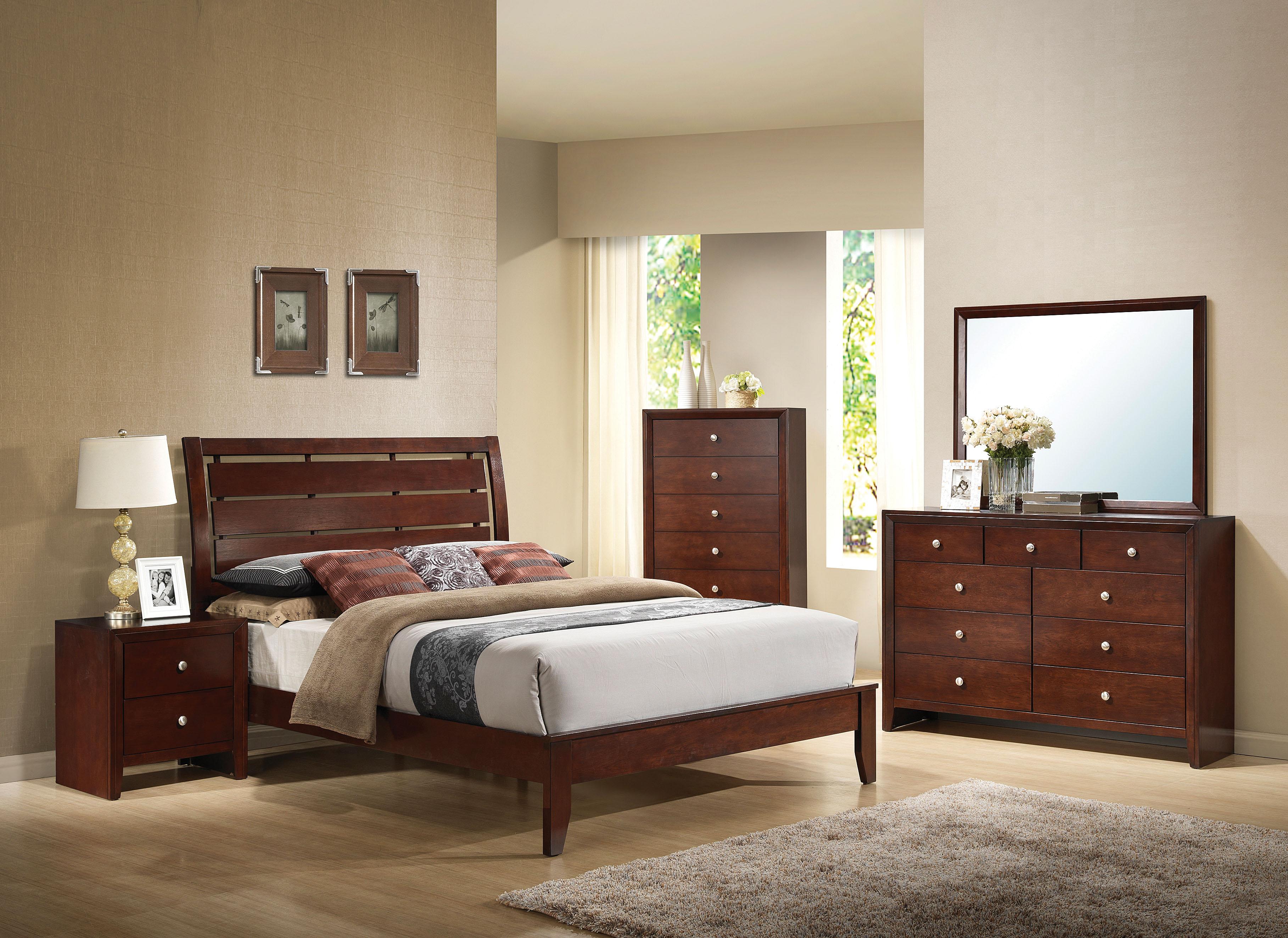 

    
Contemporary Brown Cherry Queen Bed Set 6PCS by Acme Ilana 20400Q-6pcs
