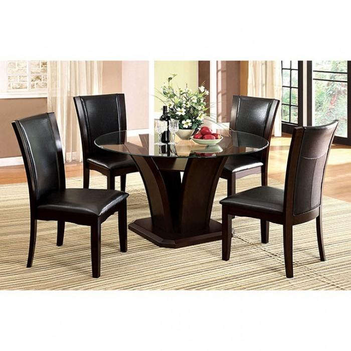 

    
Contemporary Brown Cherry Tempered Glass Dining Table Furniture of America CM3710RT Manhattan
