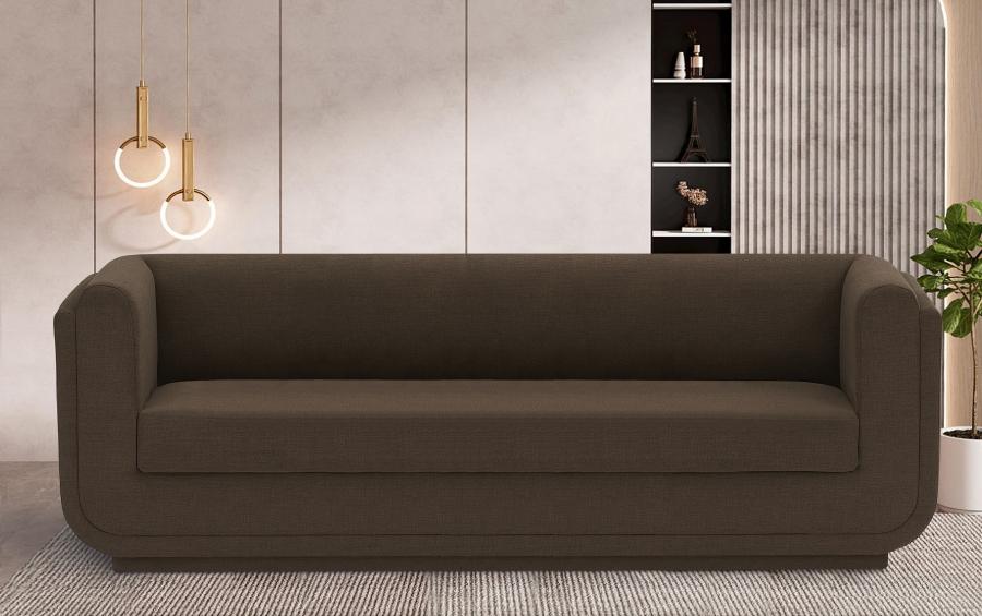 

    
Contemporary Brown Engineered Wood Living Room Set 3PCS Meridian Furniture Kimora 151Brown-S-3PCS
