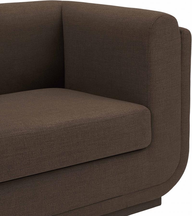 

    
Contemporary Brown Engineered Wood Living Room Set 3PCS Meridian Furniture Kimora 151Brown-S-3PCS
