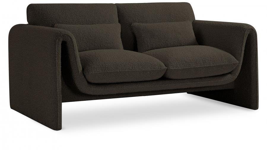 Contemporary Loveseat Stylus Loveseat 198Brown-L 198Brown-L in Brown 