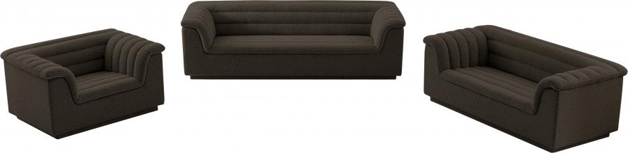 

    
 Order  Contemporary Brown Engineered Wood Sofa Meridian Furniture Cascade 191Brown-S
