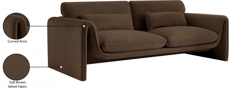 

    
199Brown-S Contemporary Brown Engineered Wood Sofa Meridian Furniture Sloan 199Brown-S
