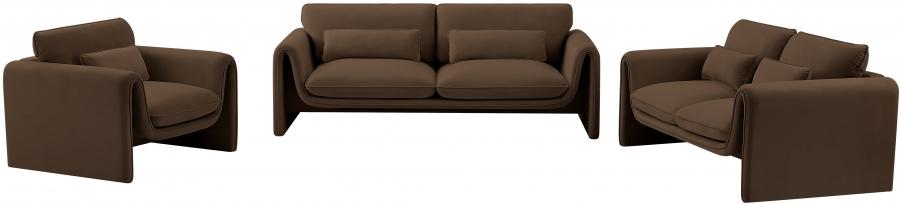 

    
 Order  Contemporary Brown Engineered Wood Sofa Meridian Furniture Sloan 199Brown-S
