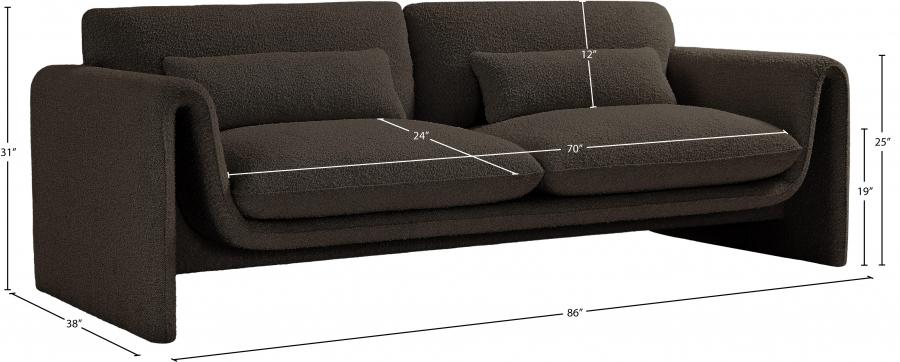 

    
198Brown-S Contemporary Brown Engineered Wood Sofa Meridian Furniture Stylus 198Brown-S
