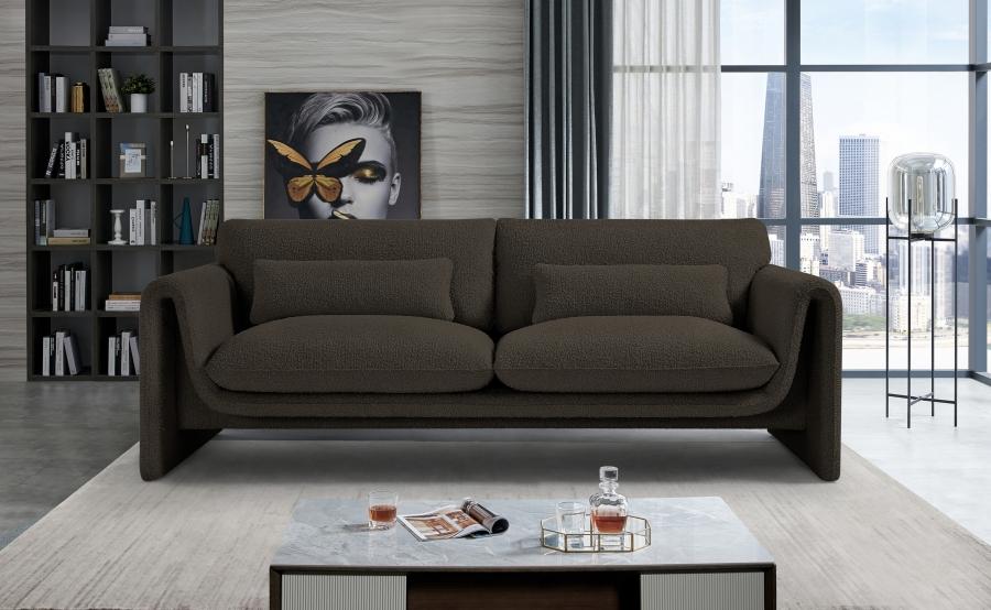 

    
Contemporary Brown Engineered Wood Sofa Meridian Furniture Stylus 198Brown-S
