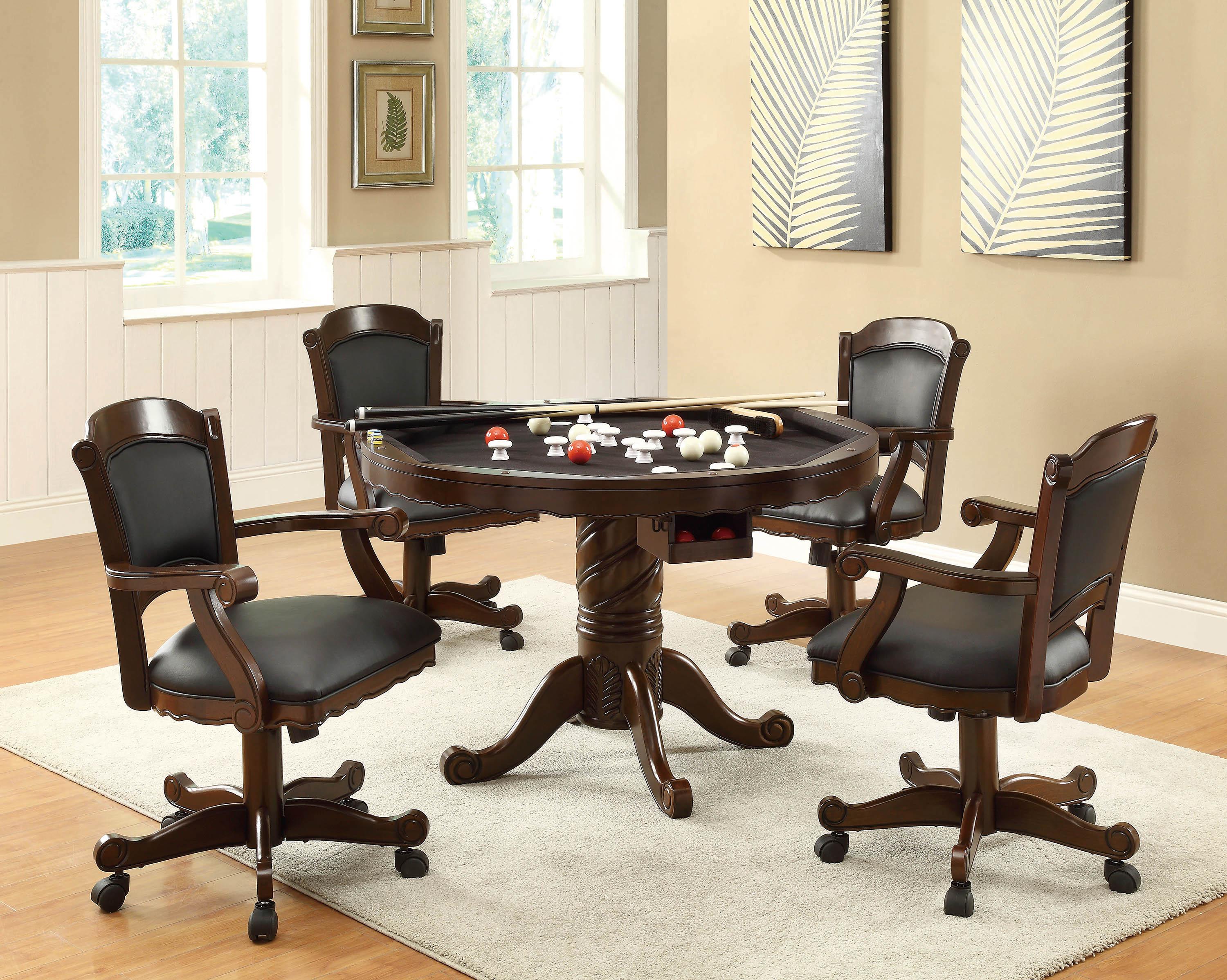 

    
Contemporary Brown Fabric Upholstery Game table Mitchell by Coaster
