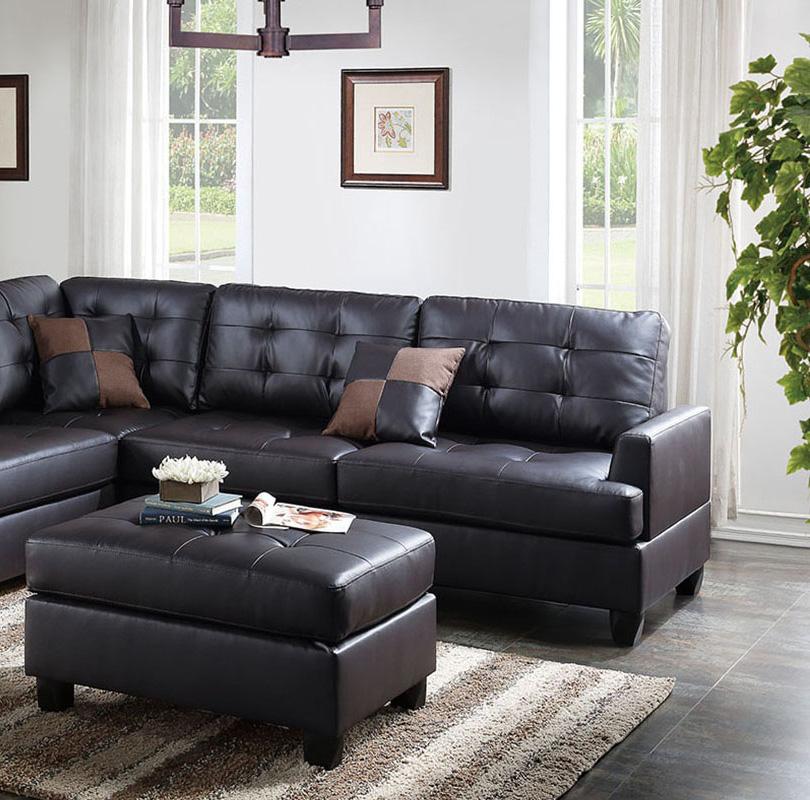 

    
Poundex Furniture F6855 3-Pcs Sectional Sofa Brown F6855
