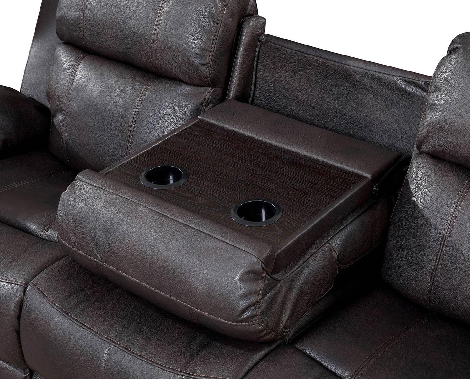 

                    
Furniture of America PONDERA CM6568-SF Recliner Sofa Dark Brown Breathable Leatherette Purchase 

