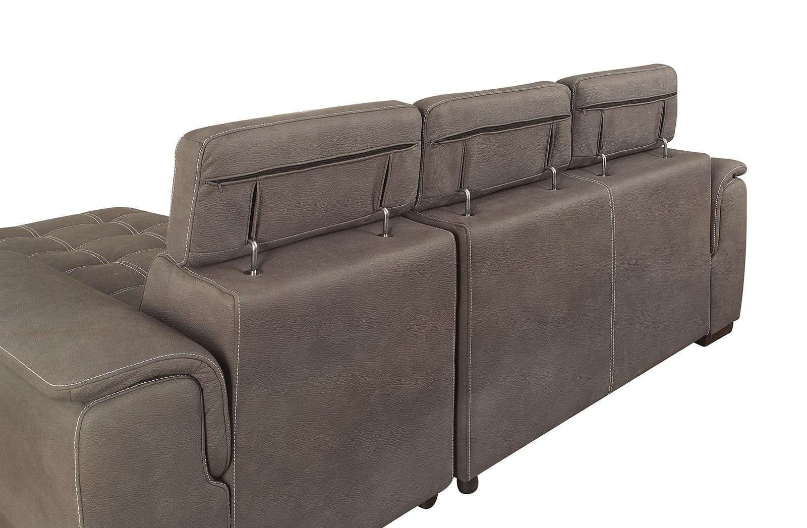 

    
Ash Brown Faux Nubuck Sectional Sofa PATTY CM6514BR Furniture of America Modern
