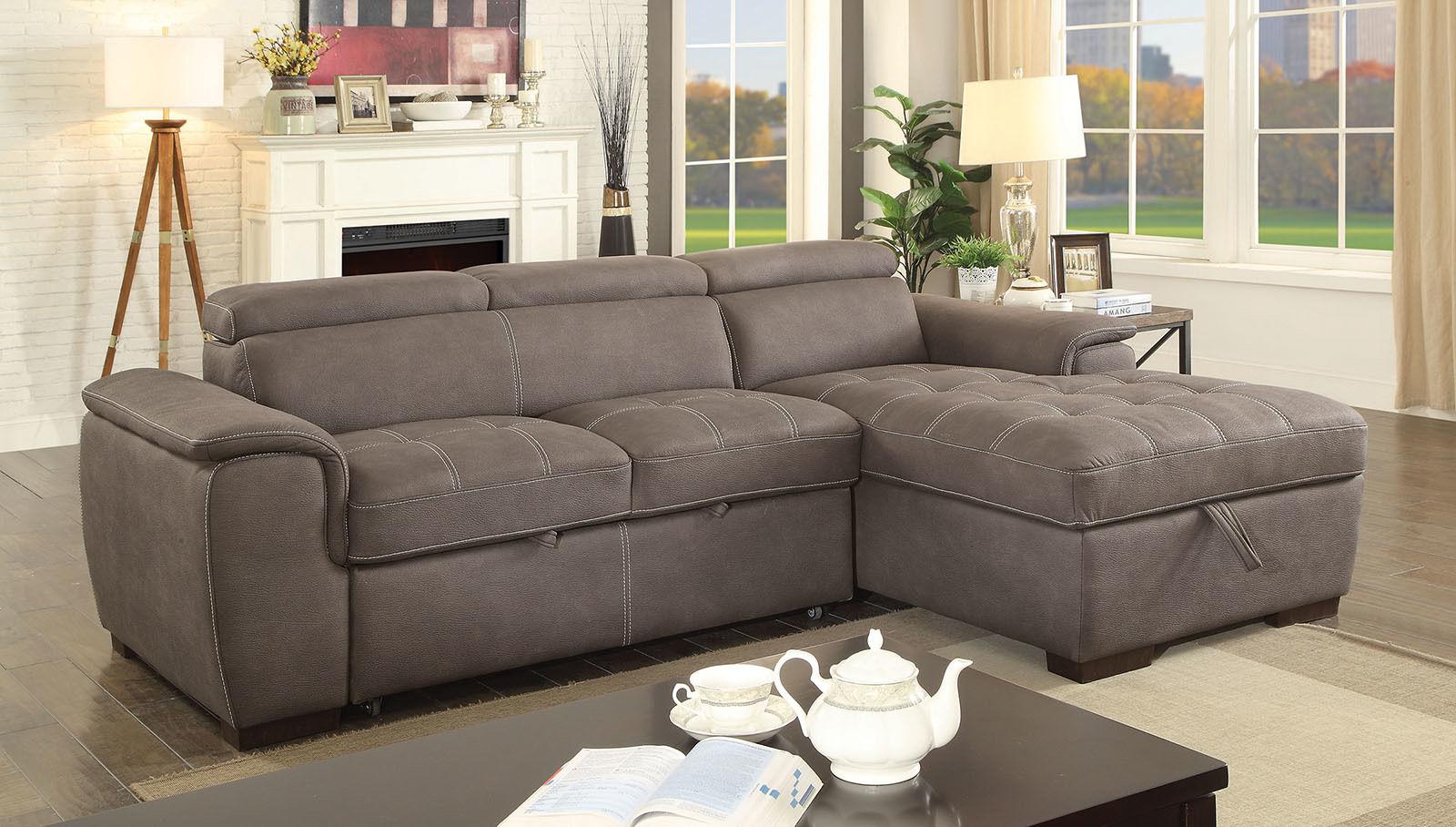 

                    
Furniture of America PATTY CM6514BR Sectional Sofa Brown Faux Nubuck Purchase 
