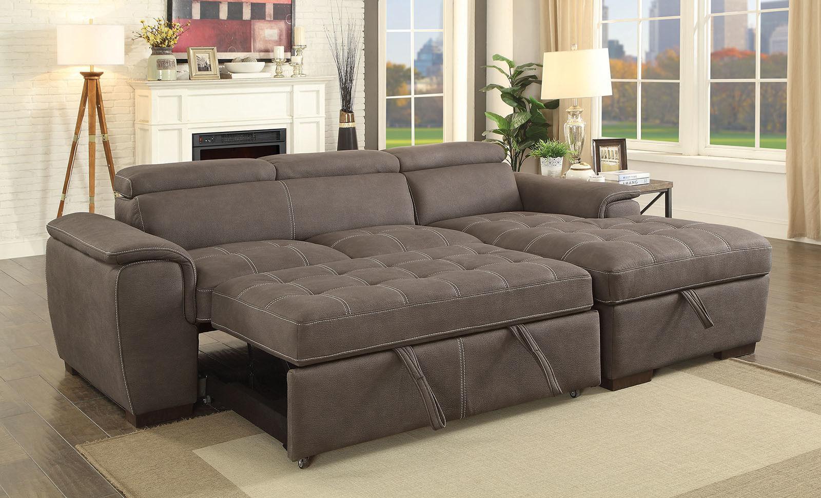 

    
CM6514BR Furniture of America Sectional Sofa

