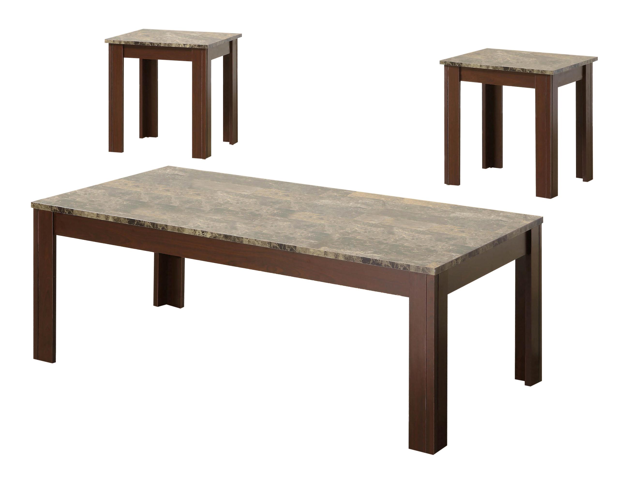 Contemporary Coffee Table Set 700395 700395 in Brown 