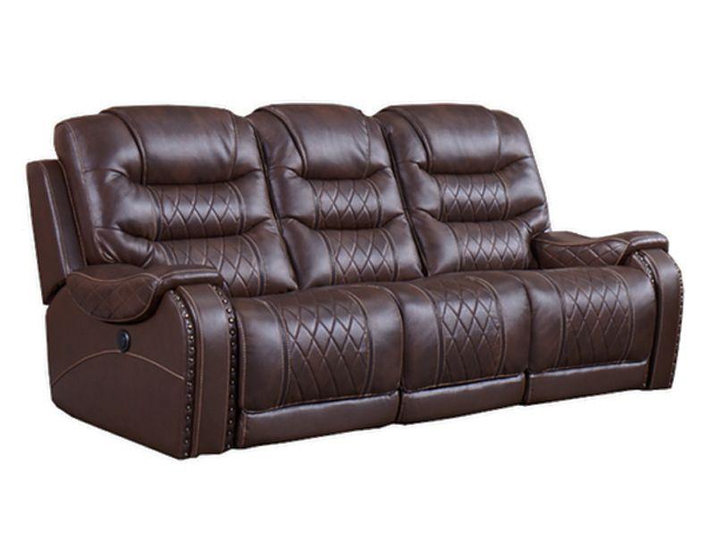 

                    
McFerran Furniture SF1350 Reclining Set Dark Brown Leather Air Material Purchase 
