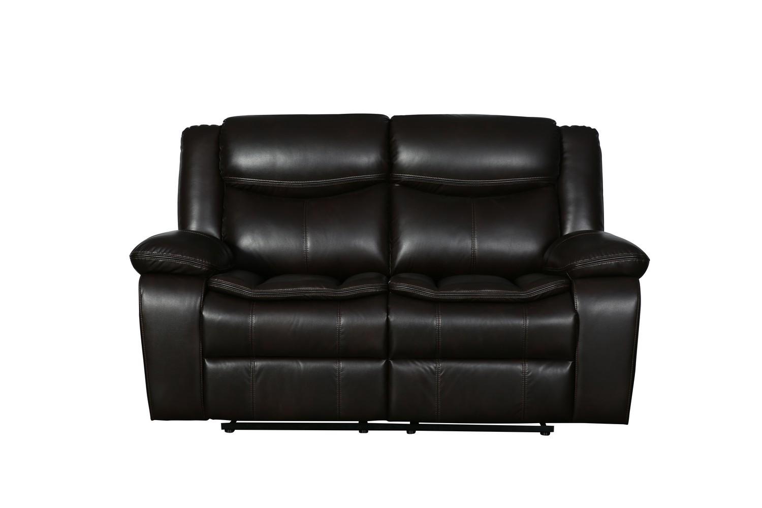 

    
Contemporary Brown Leather Air Reclining Loveseat Global United 6967 6967-BROWN-L
