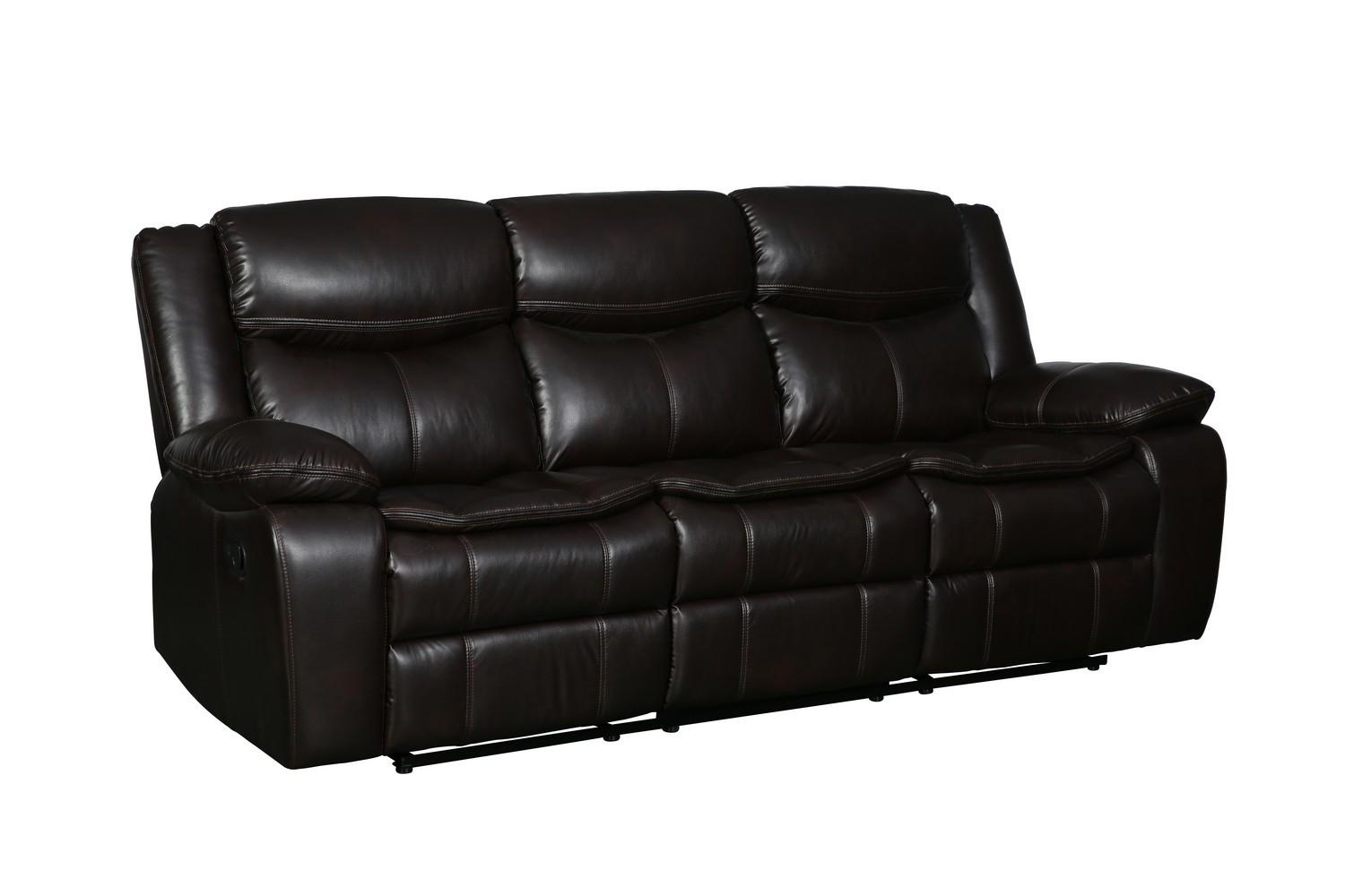Contemporary Reclining Sofa 6967 Reclining Sofa 6967-BROWN-S 6967-BROWN-S in Brown leather Air