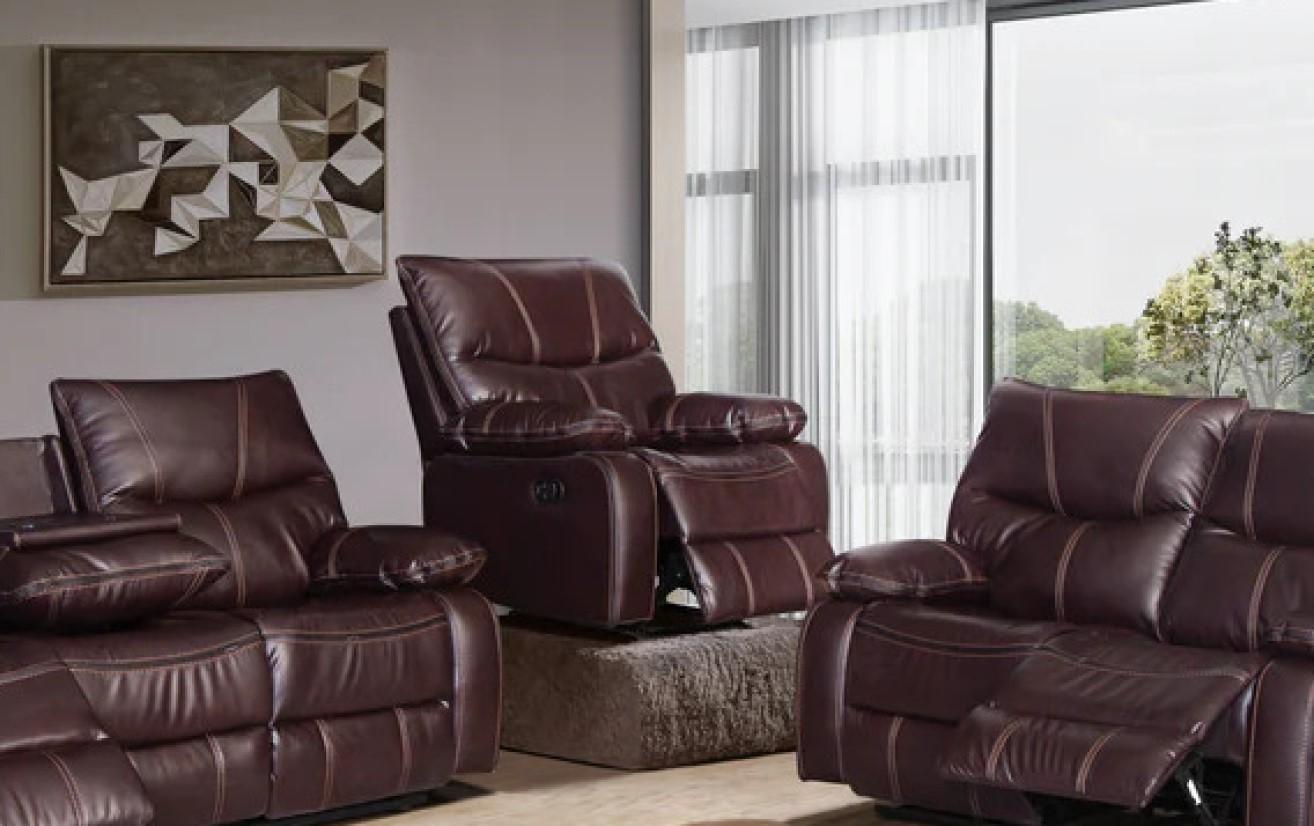 

    
Contemporary Brown Leather Reclining Chair McFerran Motion SF1011-C
