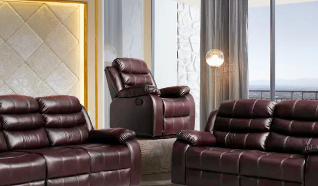 

                    
McFerran Furniture SF8006 Reclining Living Room Set Brown Premium Leather Purchase 
