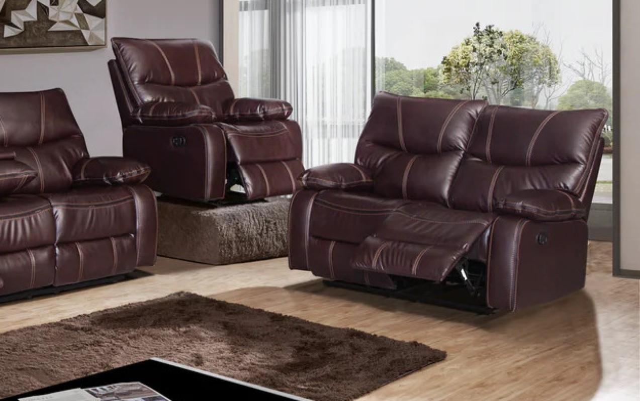 Contemporary Reclining Loveseat SF1011 SF1011-L in Brown 