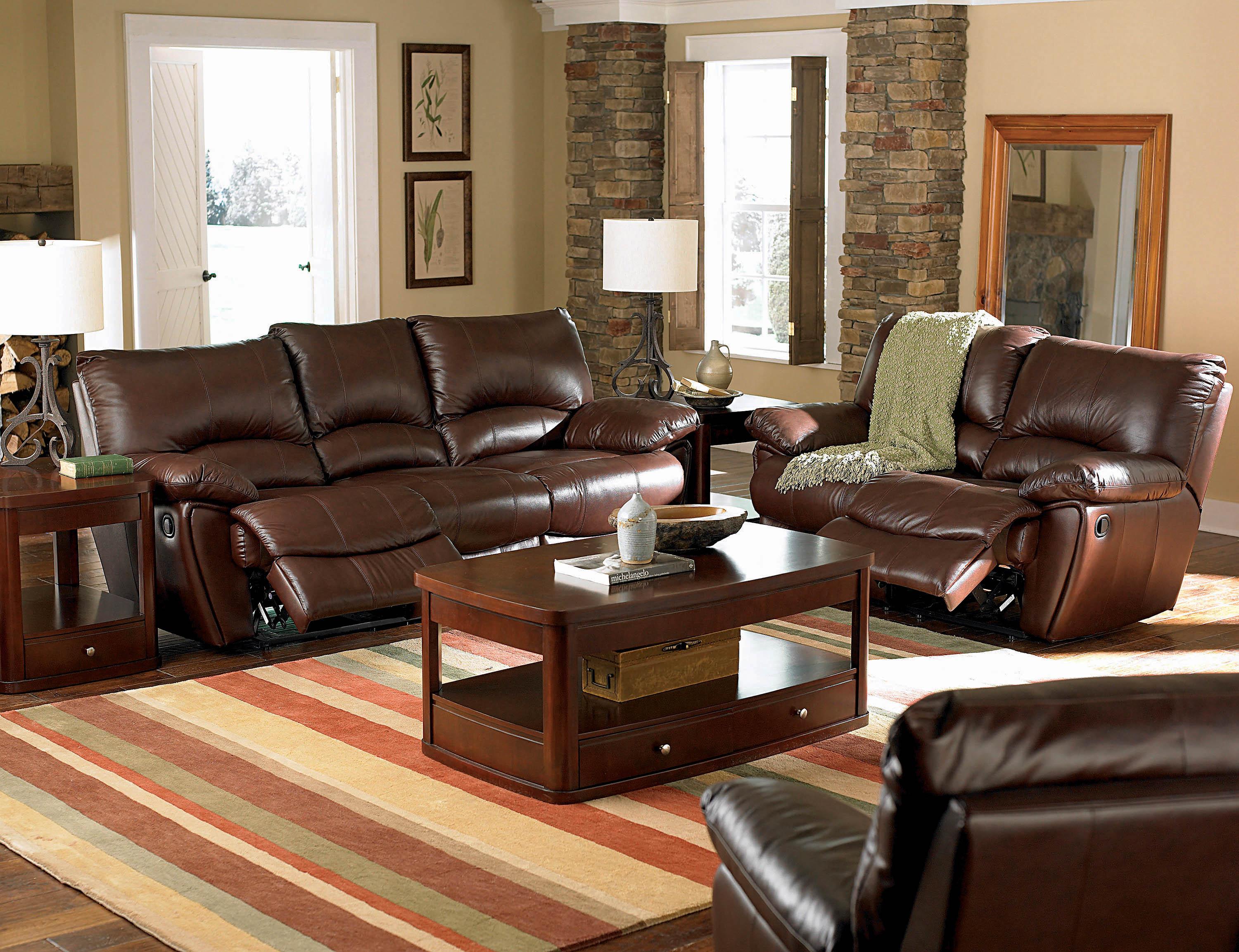Contemporary Motion Sofa Clifford 600281 in Brown Leather