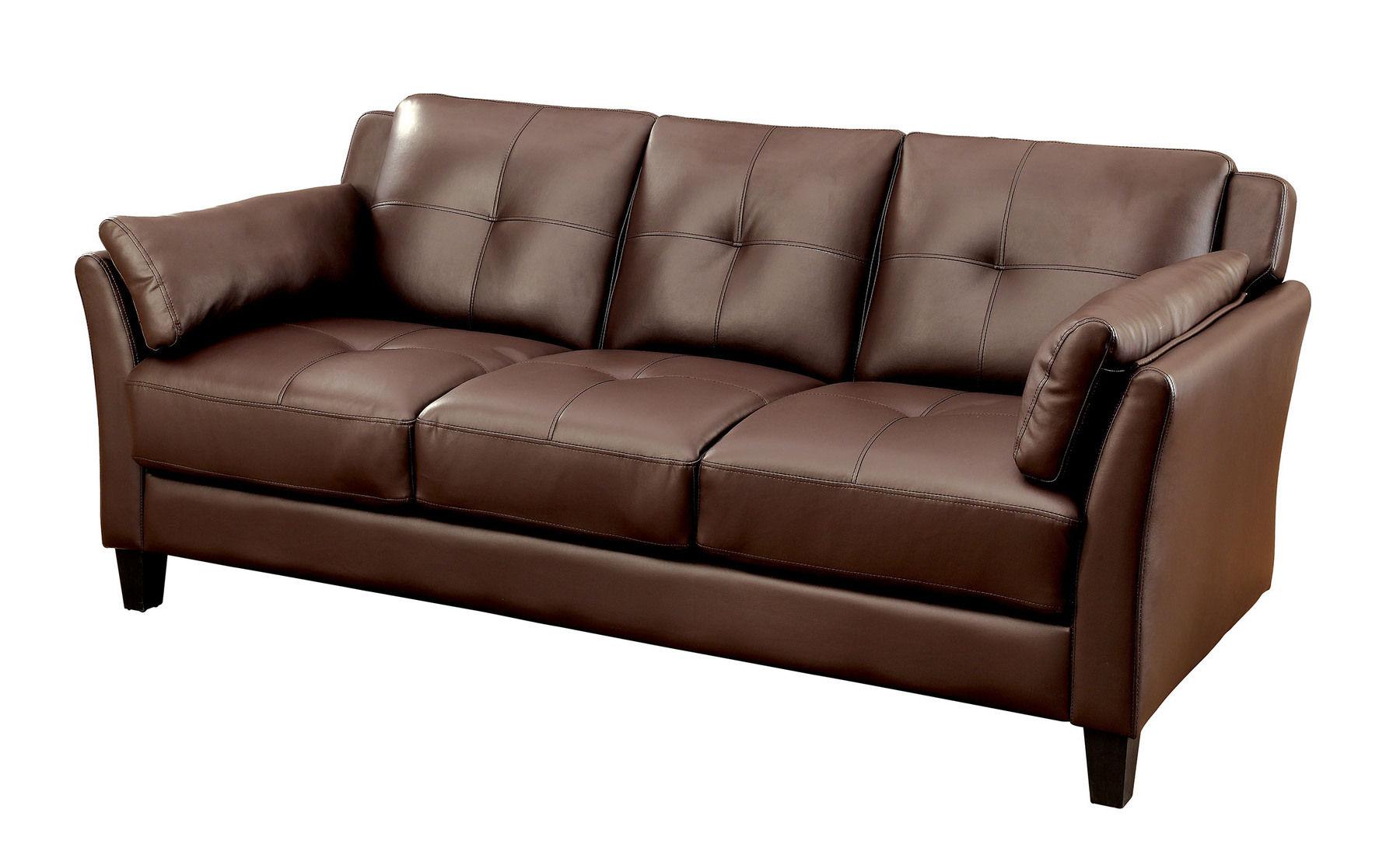 

    
Contemporary Brown Leatherette Sofa and Loveseat Furniture of America Pierre

