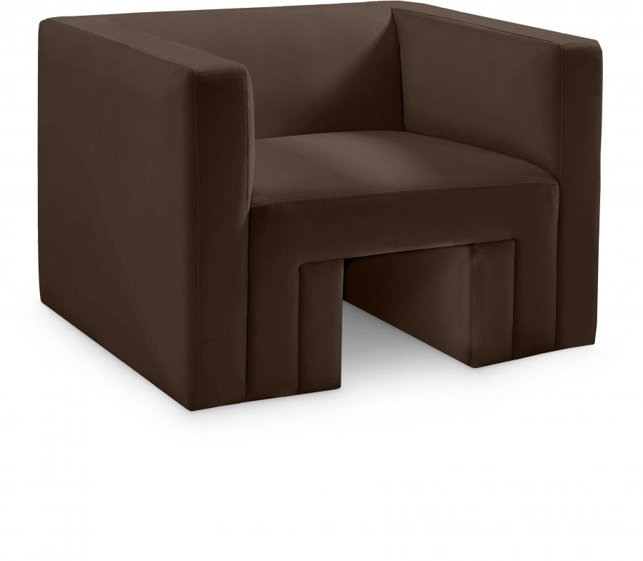 Contemporary Chair Henson Chair 665Brown-C 665Brown-C in Brown Velvet