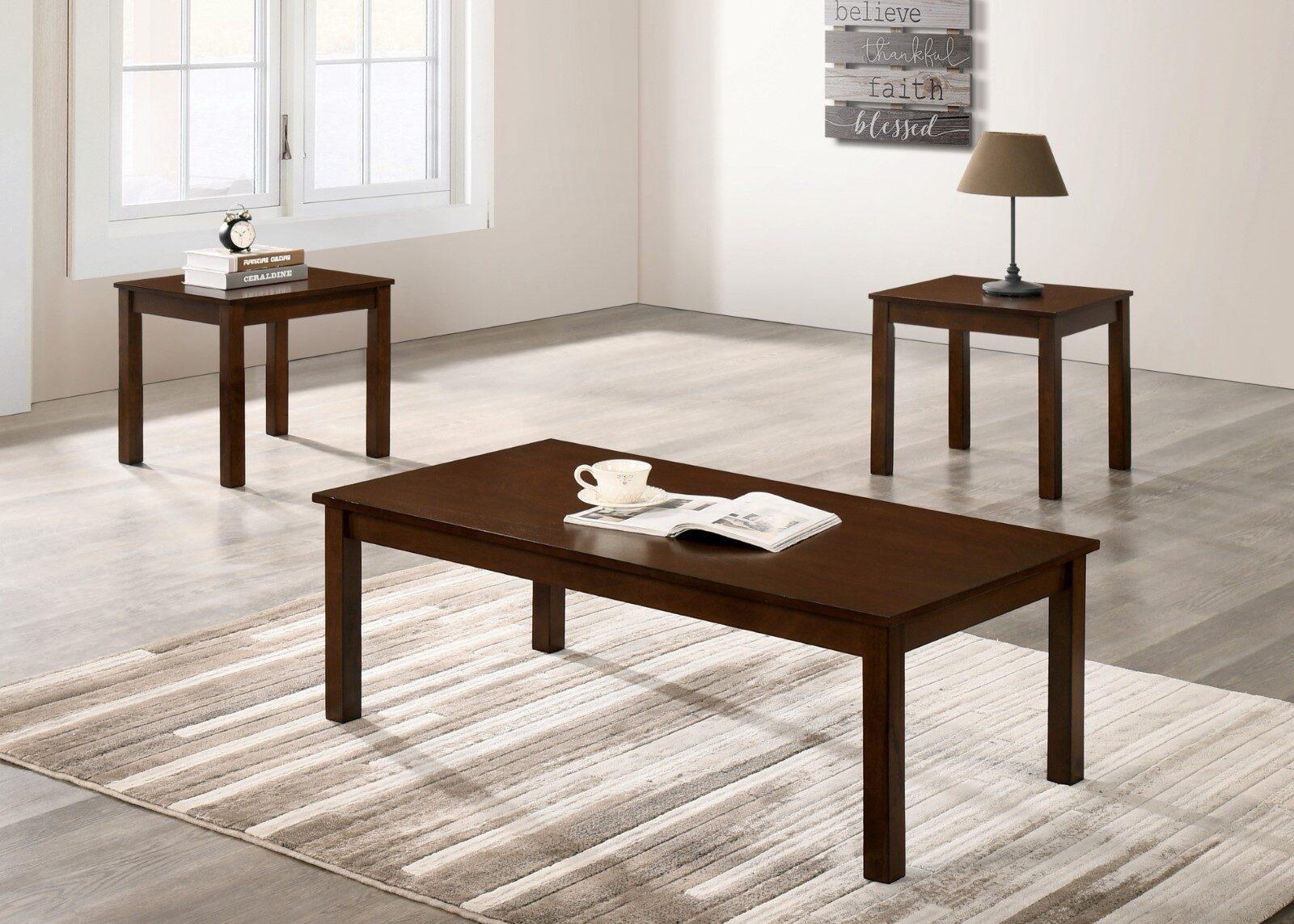 

    
Contemporary Brown Solid Wood Coffee Table Set 3pcs Furniture of America CM4149BR-3PK Cecily
