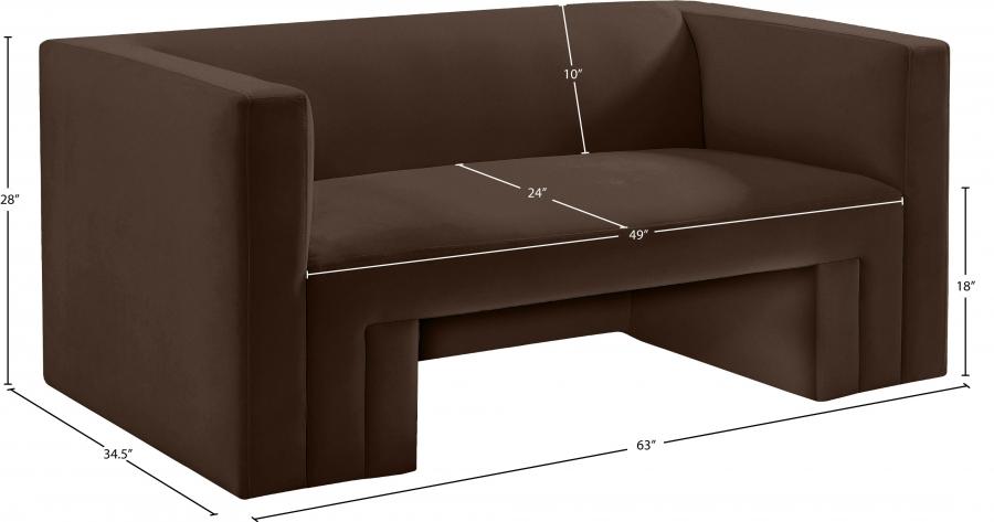 

                    
Buy Contemporary Brown Solid Wood Loveseat Meridian Furniture Henson 665Brown-L
