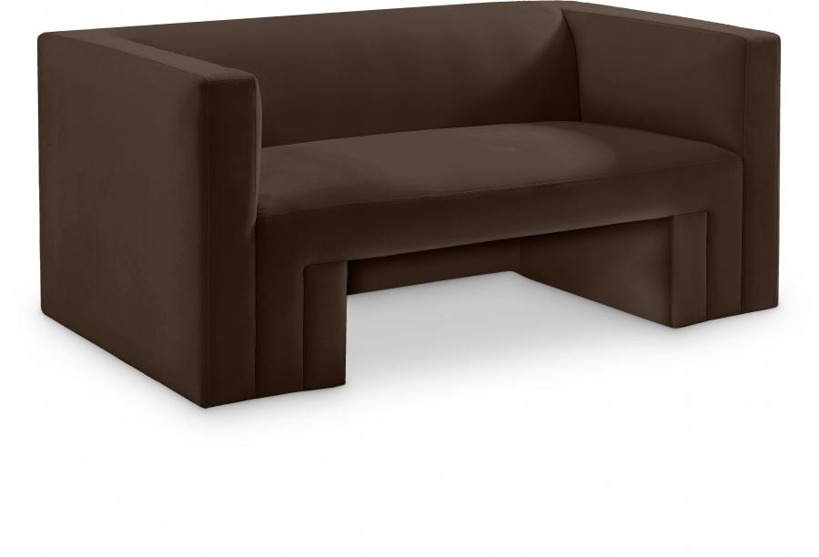

    
Contemporary Brown Solid Wood Loveseat Meridian Furniture Henson 665Brown-L
