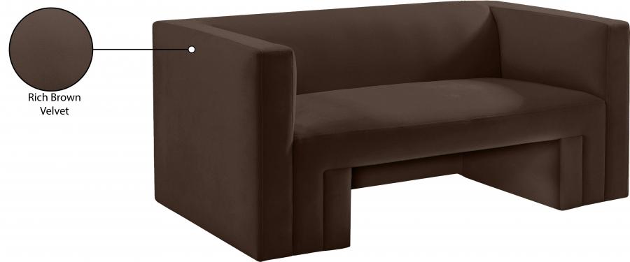 

    
 Order  Contemporary Brown Solid Wood Loveseat Meridian Furniture Henson 665Brown-L
